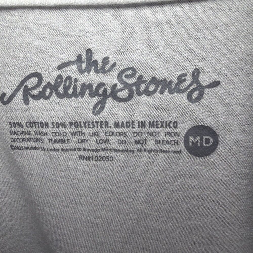 The Rolling Stones women's white classic logo cropped t-shirt Medium - Picture 4 of 5